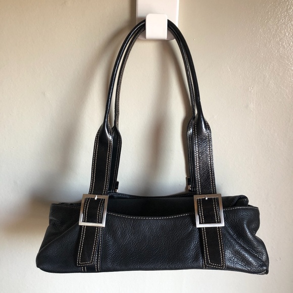 Kenneth Cole baguette handbag 90s leather shoulder bag - Picture 1 of 7